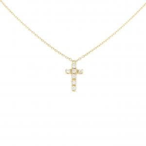 K18YG クロス ダイヤモンド ネックレス 0.10CT
