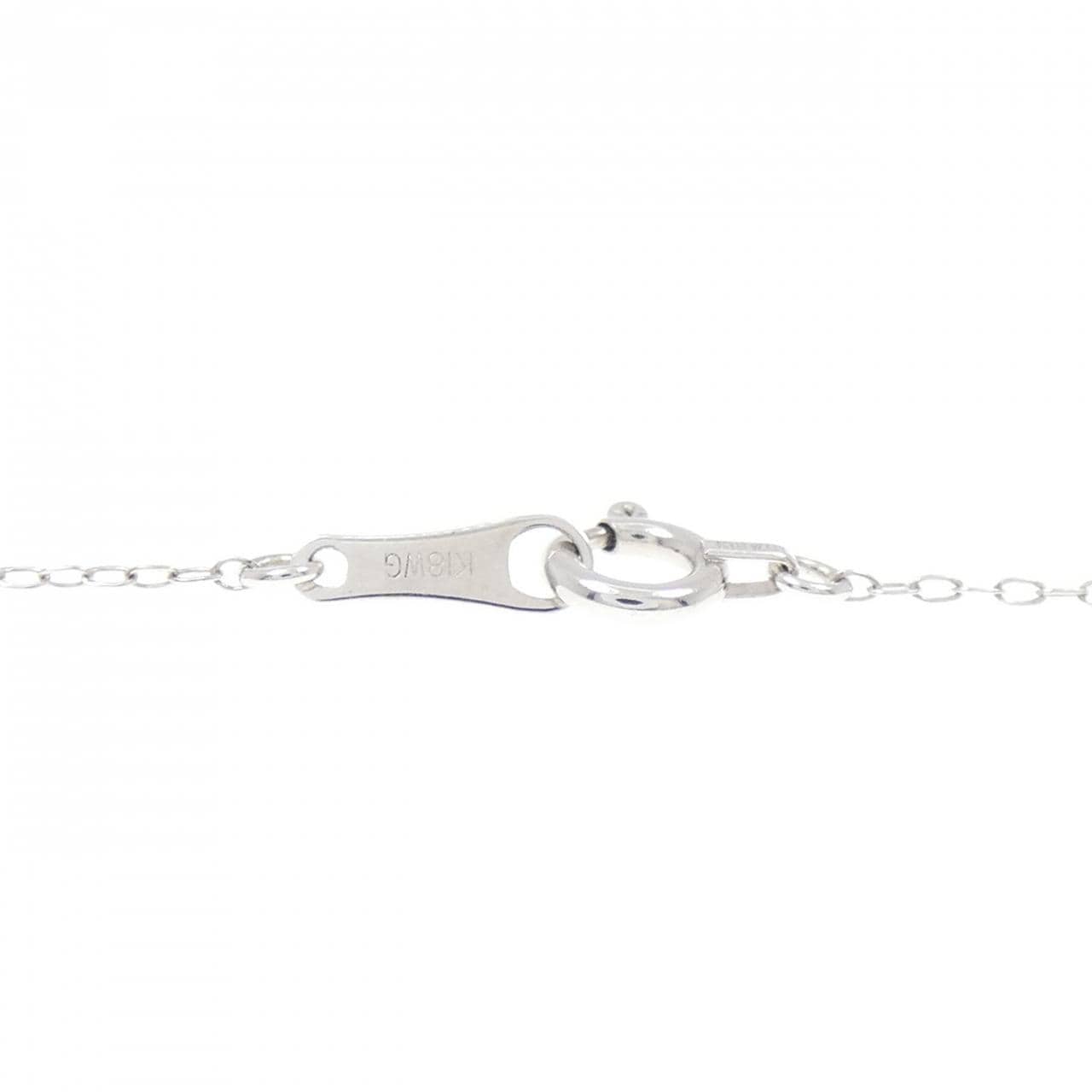 K18WG フラワー ダイヤモンド ネックレス 0.05CT