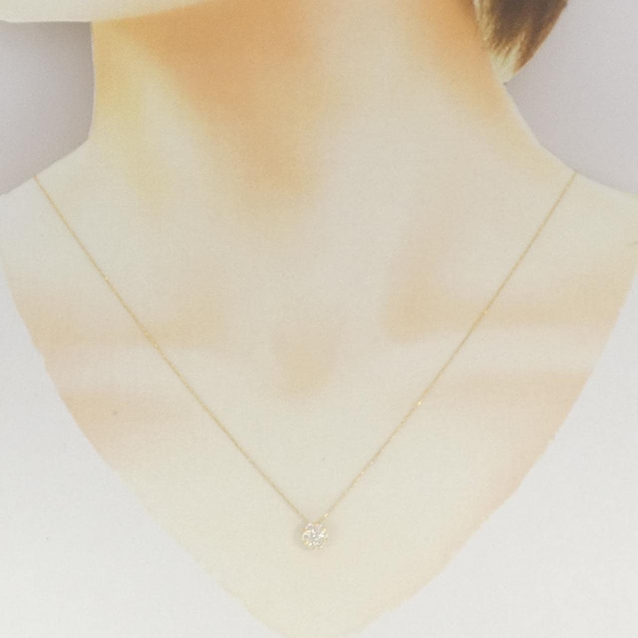 K18YG フラワー ダイヤモンド ネックレス 0.3CT