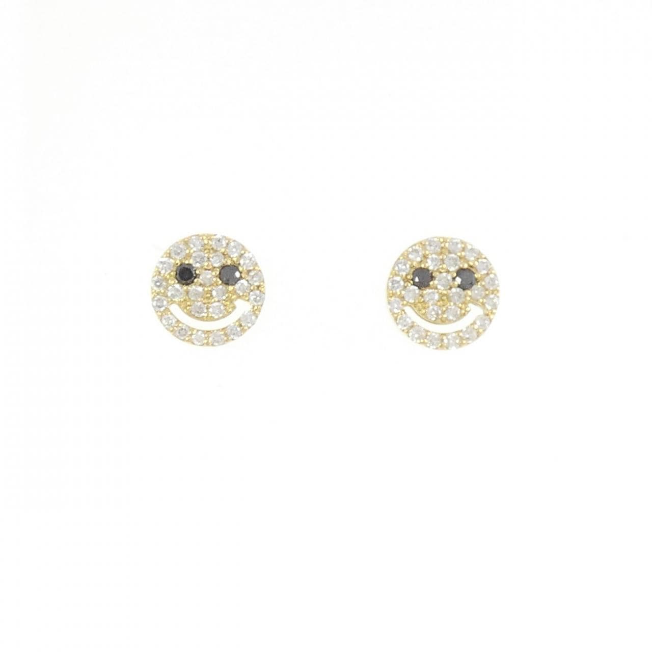K18YG スマイル ダイヤモンド ピアス 0.28CT