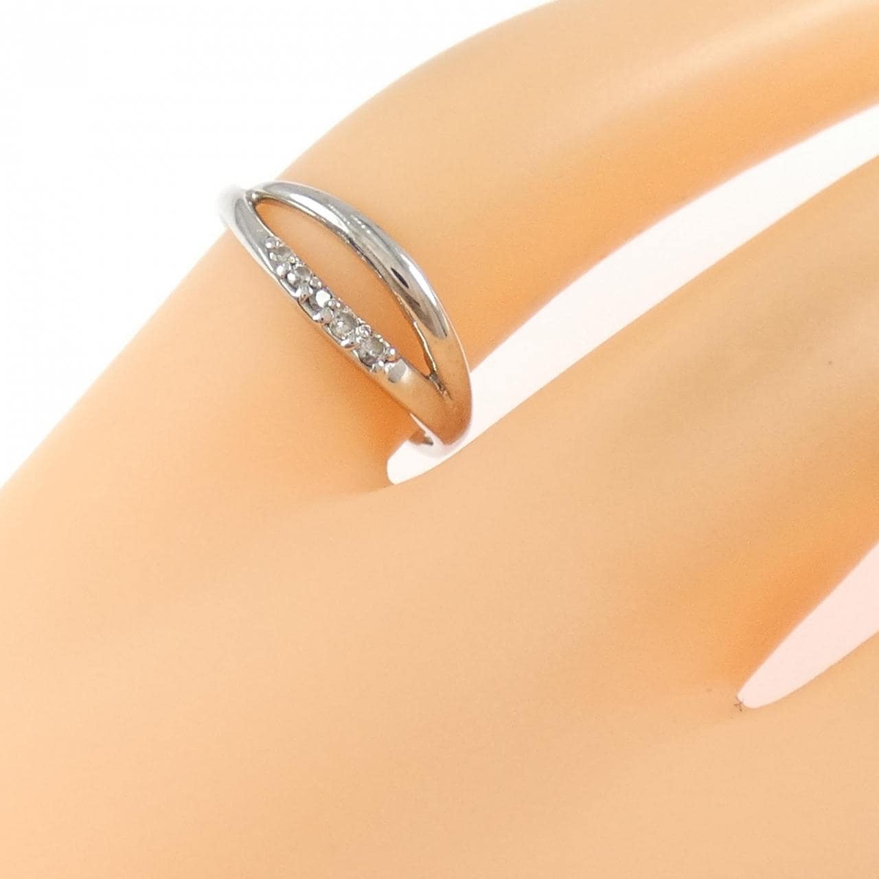 PT900 ダイヤモンド ピンキー リング 0.04CT