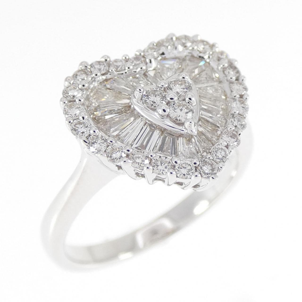 K18WG ハート ダイヤモンド リング 0.93CT