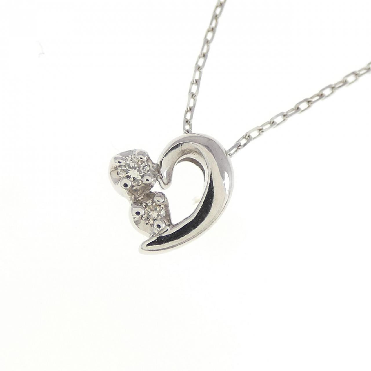 K10WG Heart Diamond Necklace 0.01CT