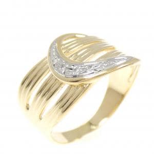 K18YG/PT900 ダイヤモンド リング