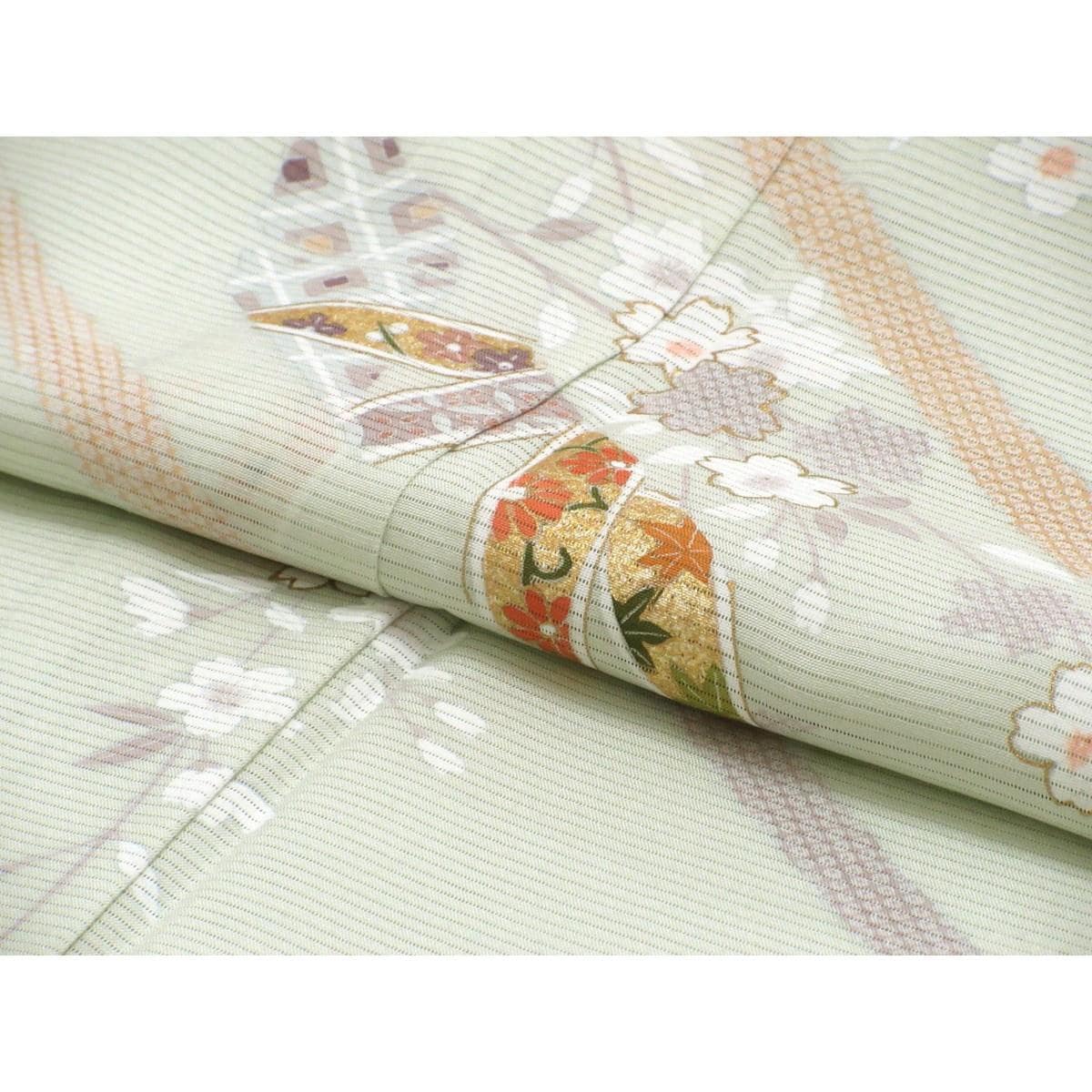 【未使用品】単衣　駒絽訪問着　友禅金彩加工