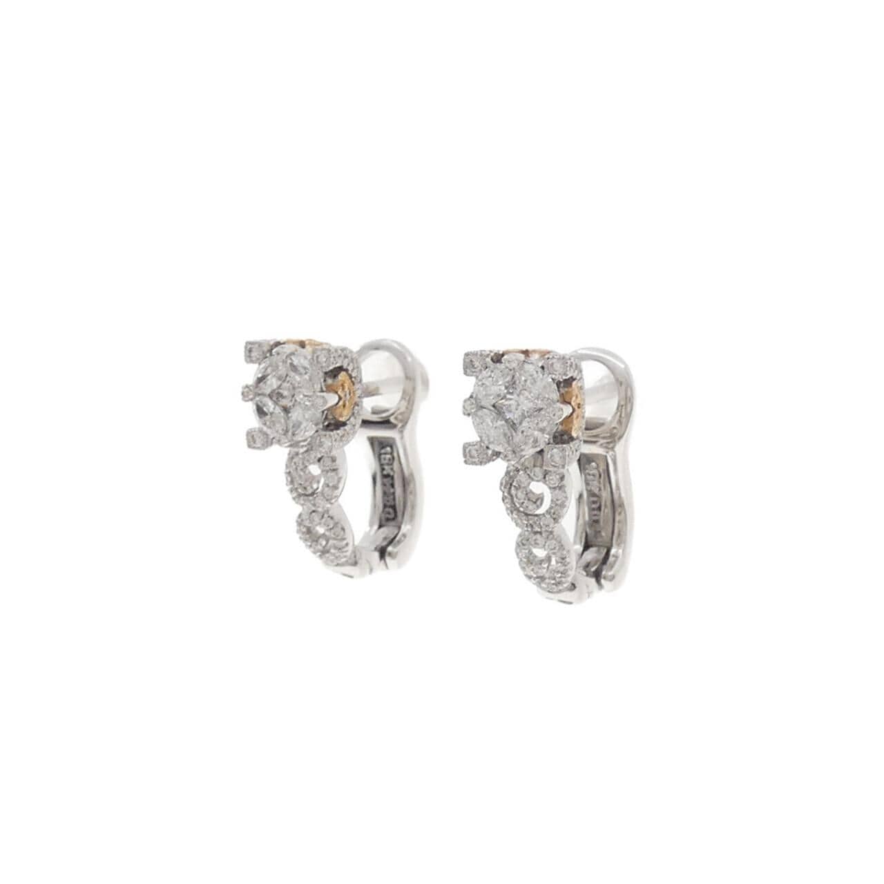 18KWG/18KPG Heart Diamond Earrings 0.88CT
