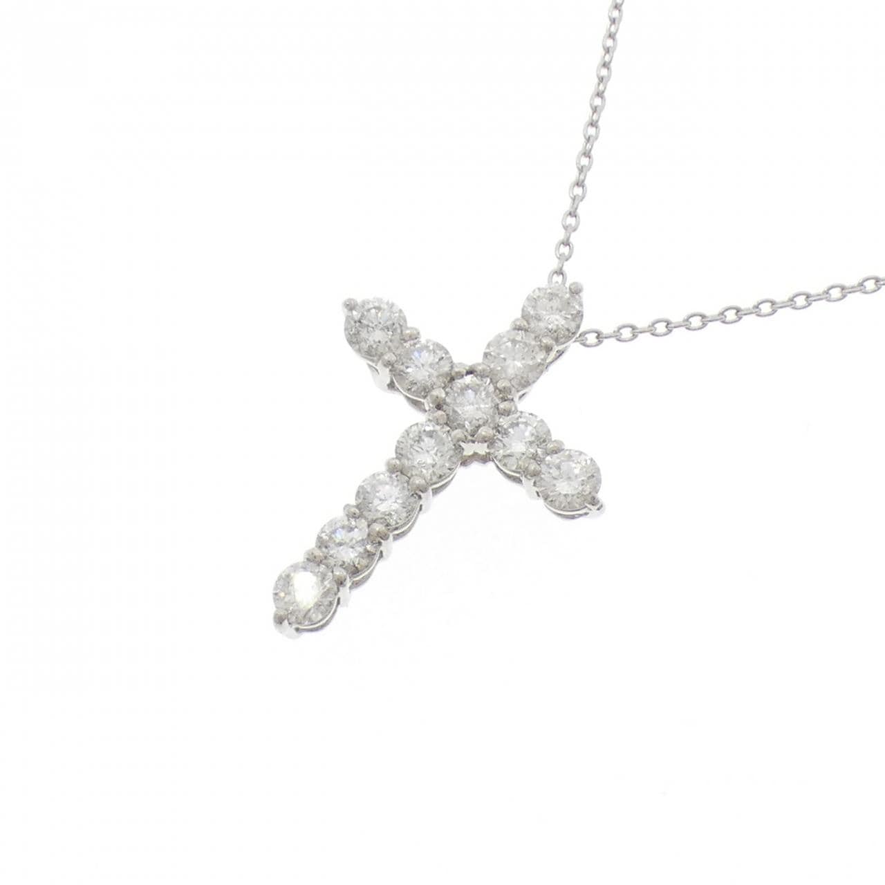 PT900/PT850 クロス ダイヤモンド ネックレス 1.00CT