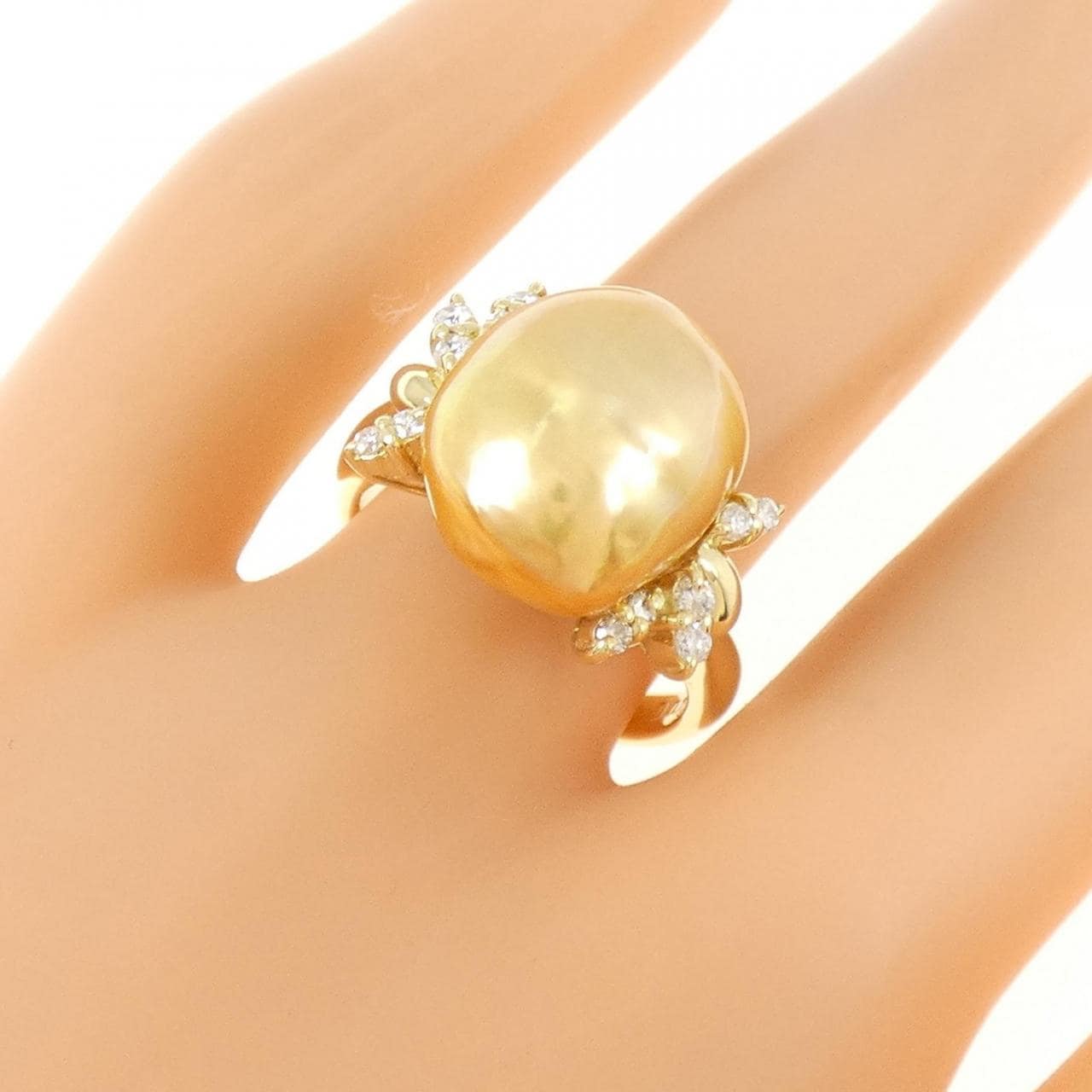 K18YG 白蝶パール リング