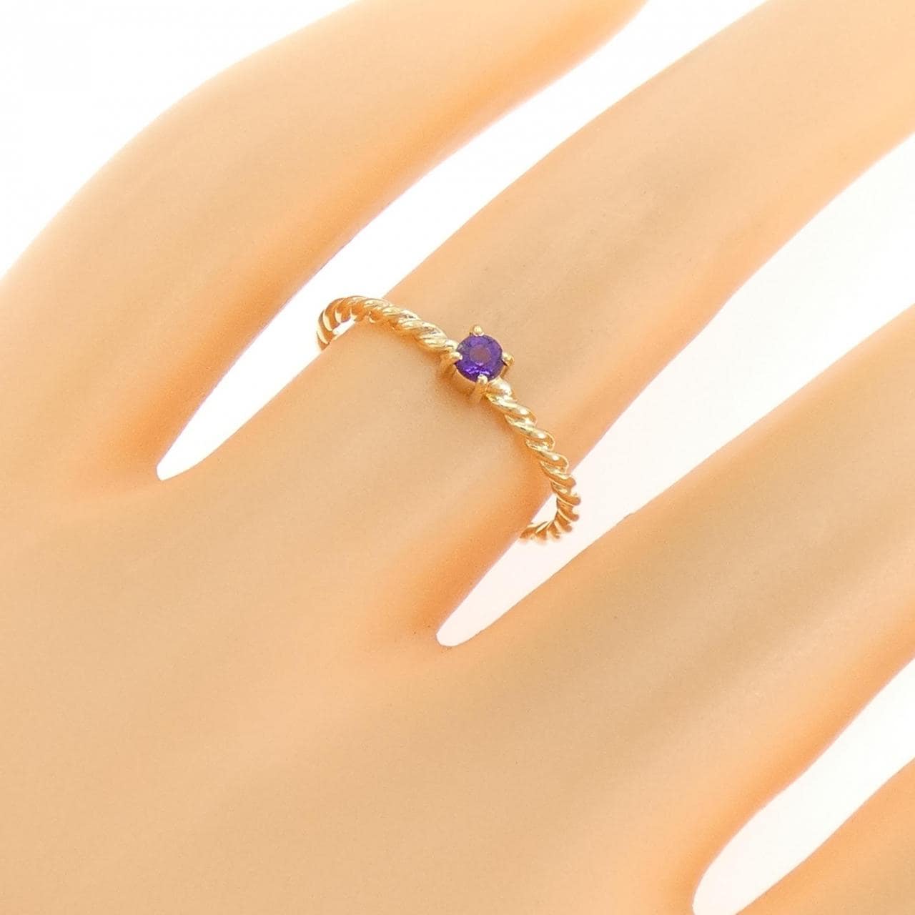 K18YG amethyst ring