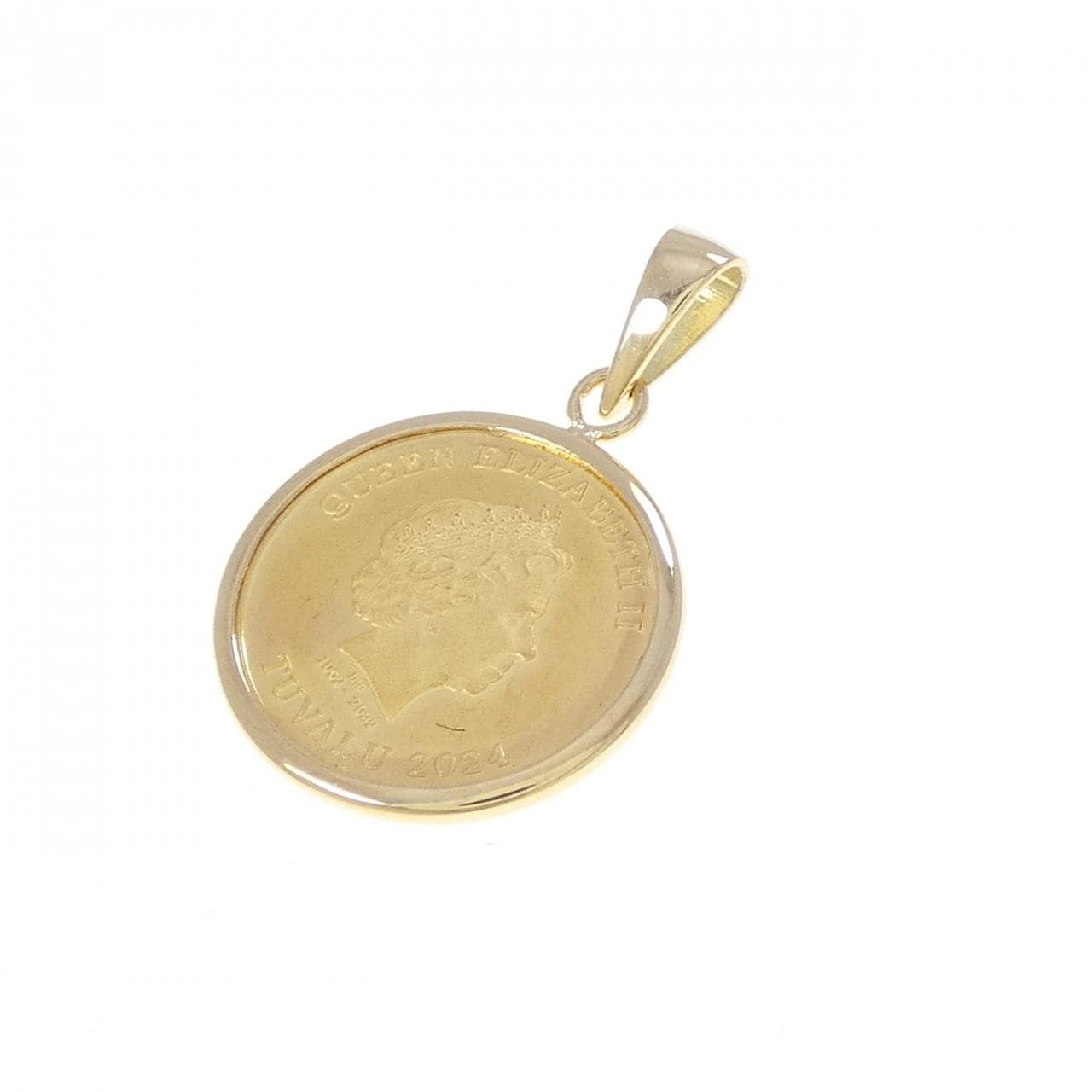 K18YG(枠) コイン ペンダント