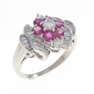 PT900 ルビー リング 0.68CT