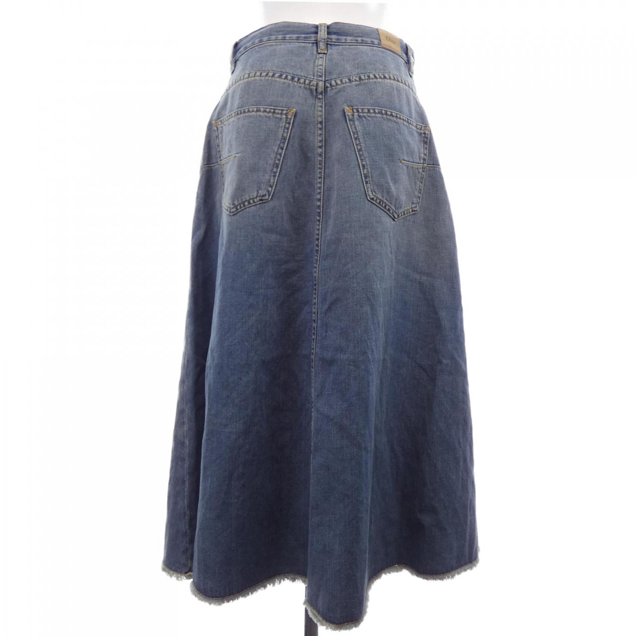 クリスチャンディオール CHRISTIAN DIOR コットンリネンデニム 642J47A3677 スカート