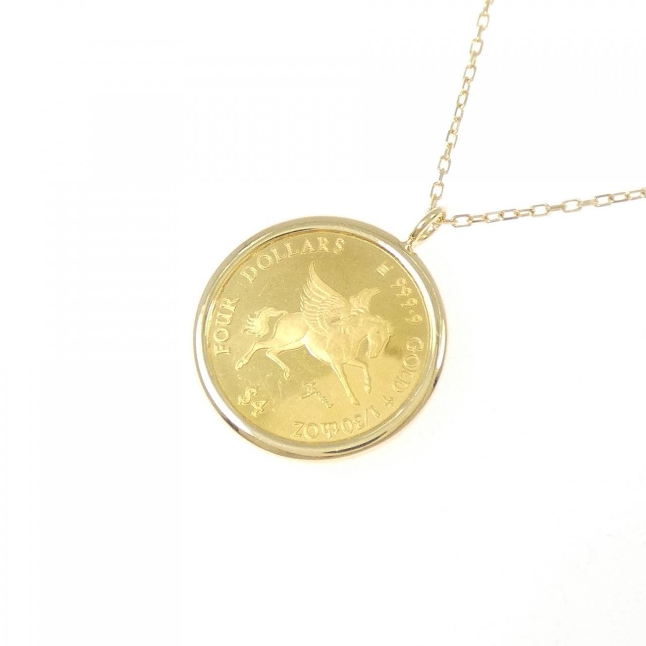 K18YG(枠) コイン ネックレス