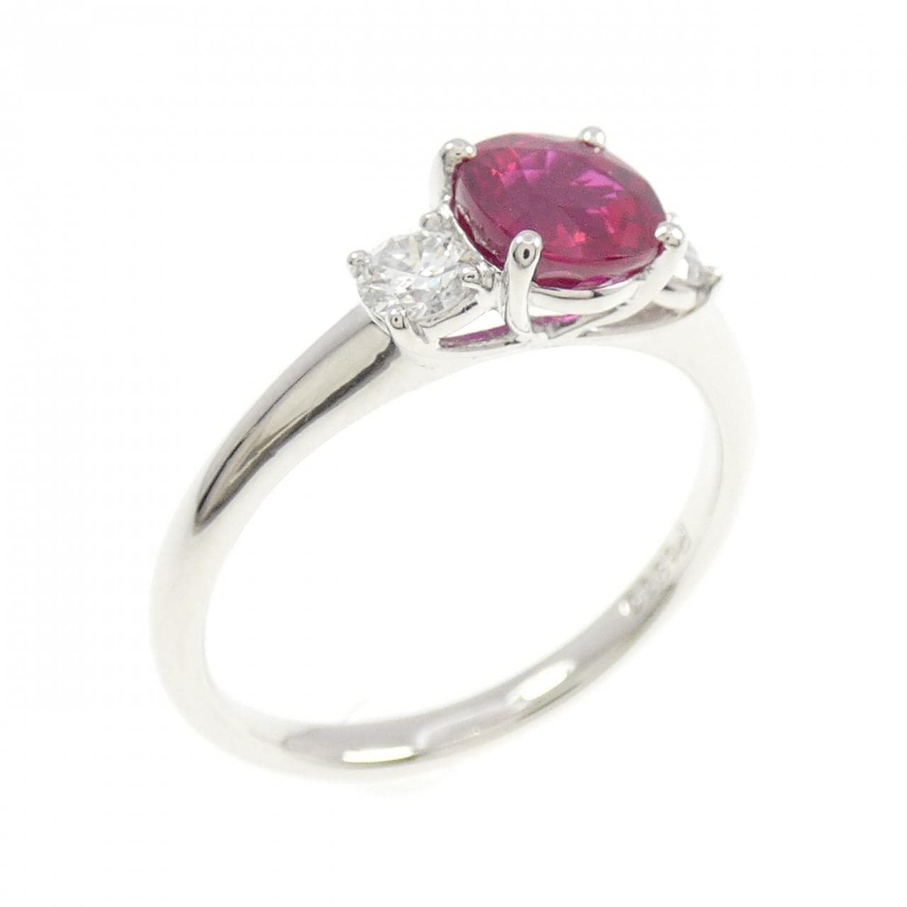 PT900 Ruby Ring, 1.025 CT, Burmese