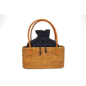【新品】カゴバッグ　巾着付き
