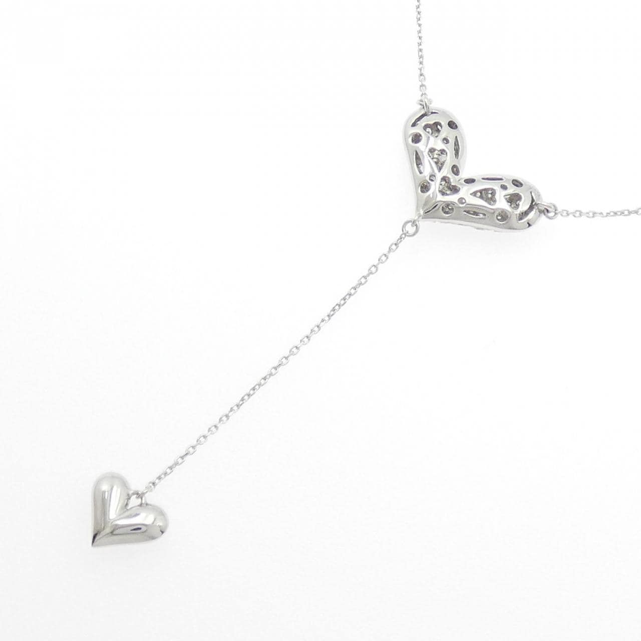 K18WG ハート ダイヤモンド ネックレス 1.10CT
