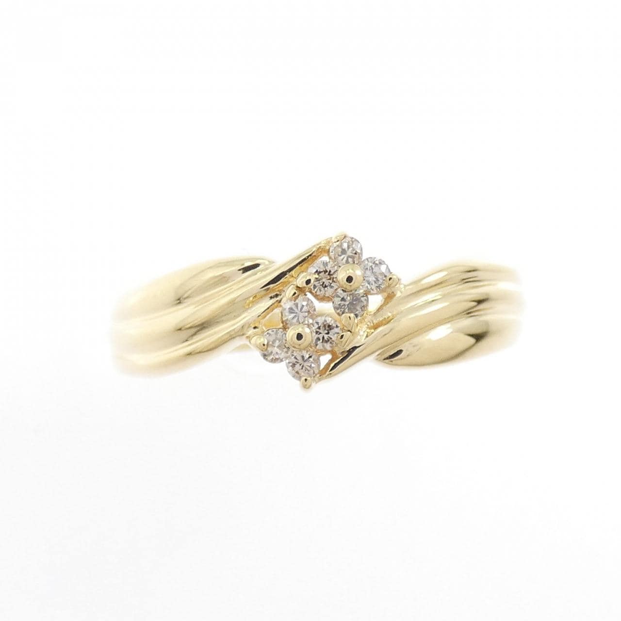 K18YG フラワー ダイヤモンド リング 0.08CT