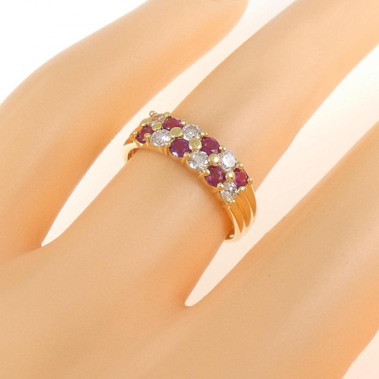 K18YG ルビー リング 0.4CT