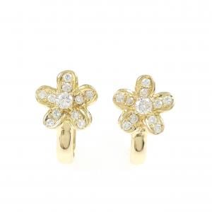 K18YG フラワー ダイヤモンド イヤリング 0.58CT