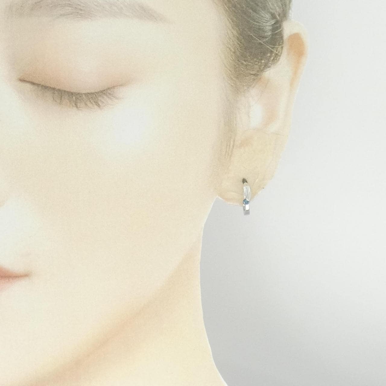 K14WG ダイヤモンド ピアス 0.10CT