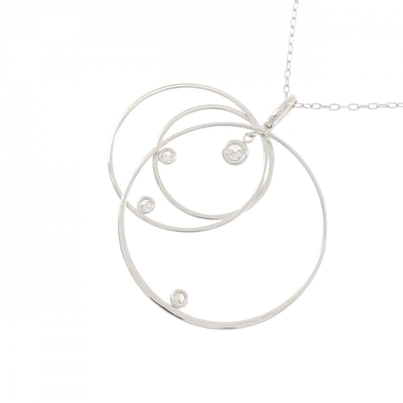 K18WG ダイヤモンド ネックレス 0.12CT