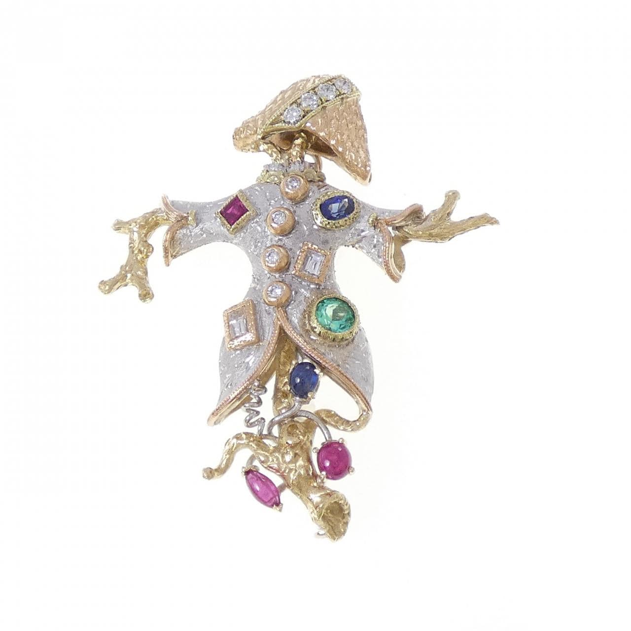 カッツァニーガ カラーストーン ブローチ