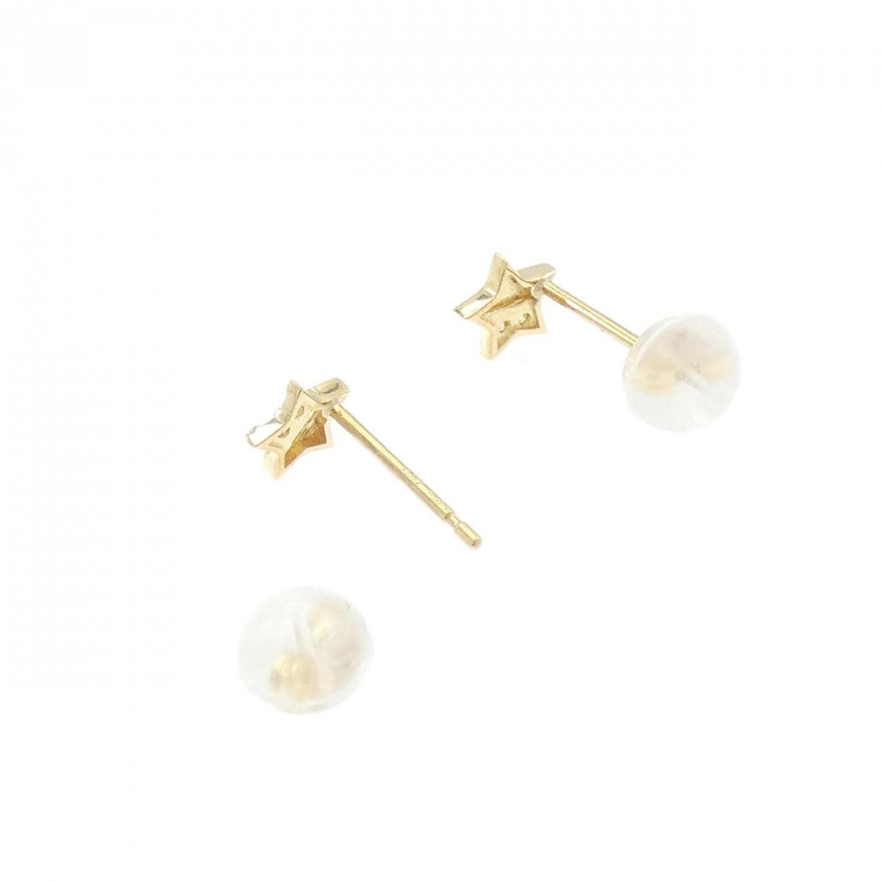【新品】K18YG スター ダイヤモンド ピアス 0.02CT