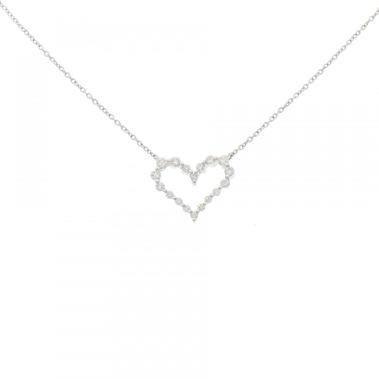 K18WG ハート ダイヤモンド ネックレス 0.20CT