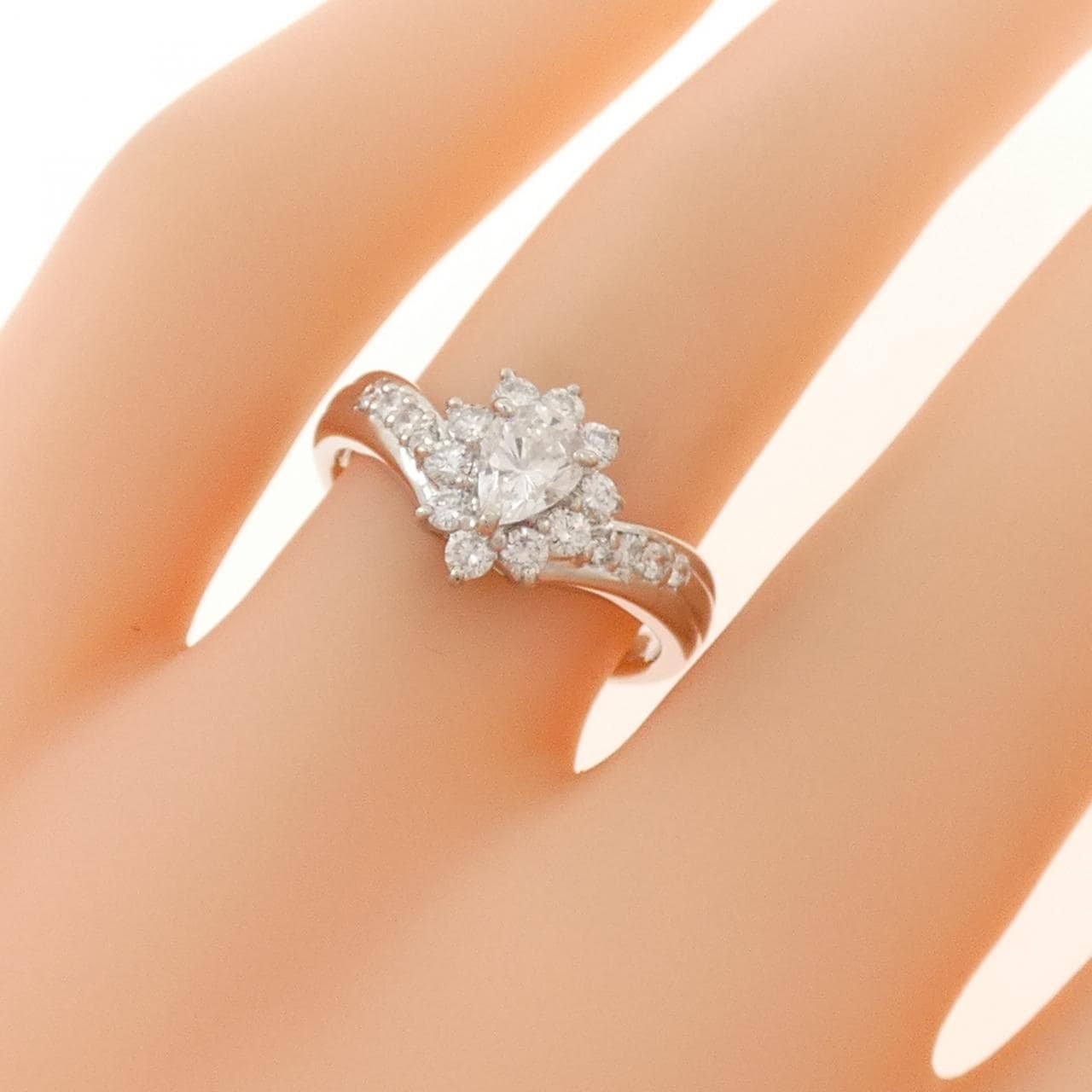 PT900 ダイヤモンド リング 0.338CT G SI1 ペアシェイプ