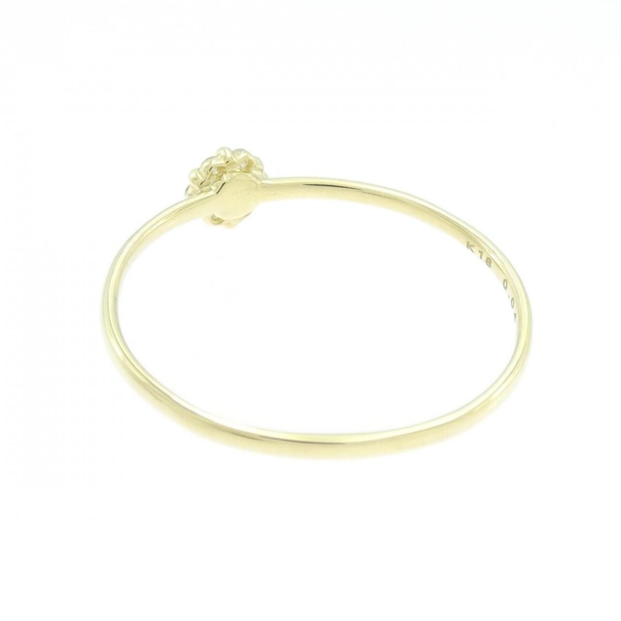 【新品】K18YG フラワー ダイヤモンド リング 0.04CT