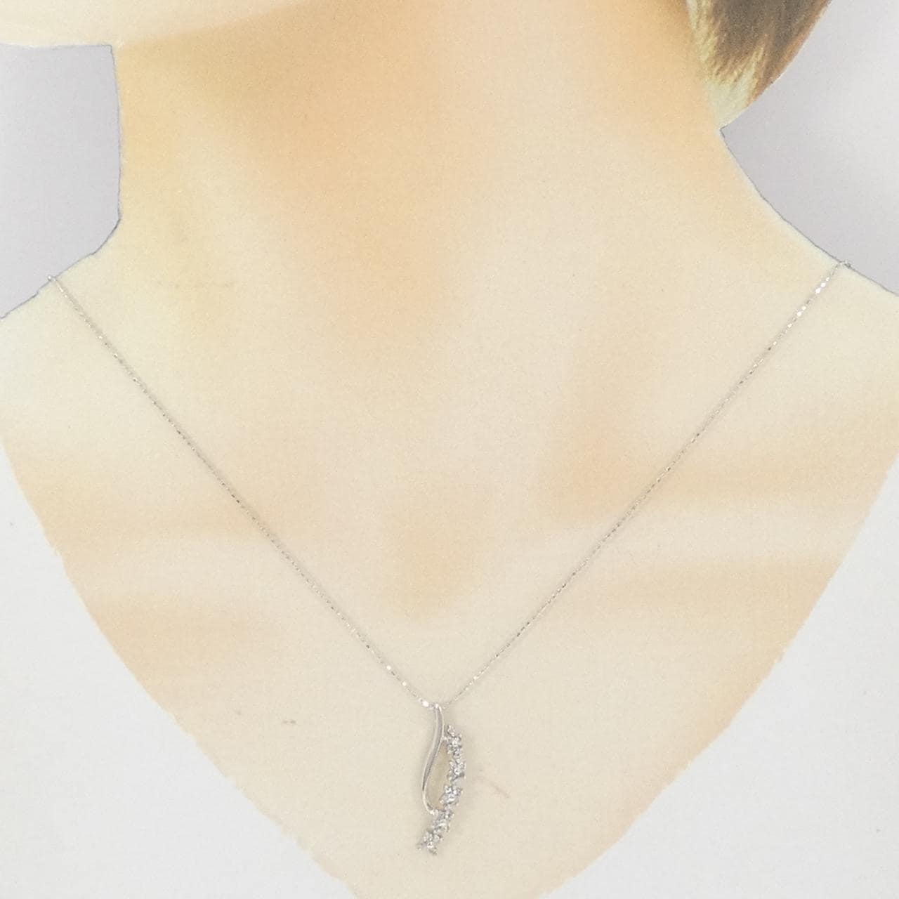 K18WG ダイヤモンド ネックレス 0.30CT