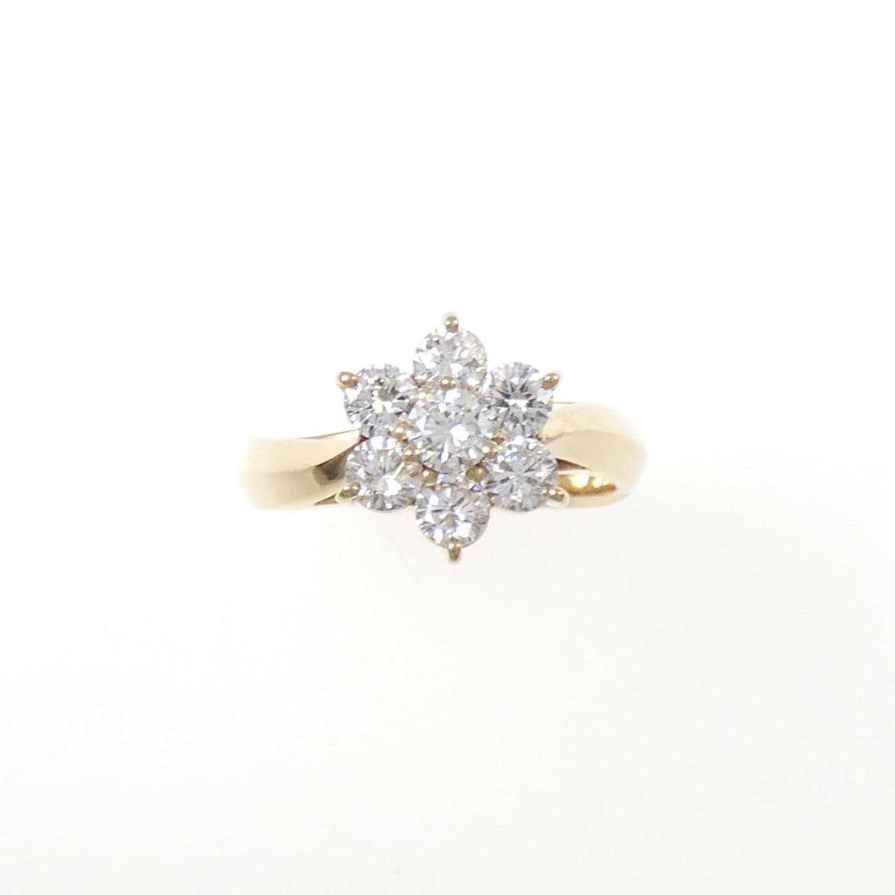 K18YG フラワー ダイヤモンド リング 0.872CT