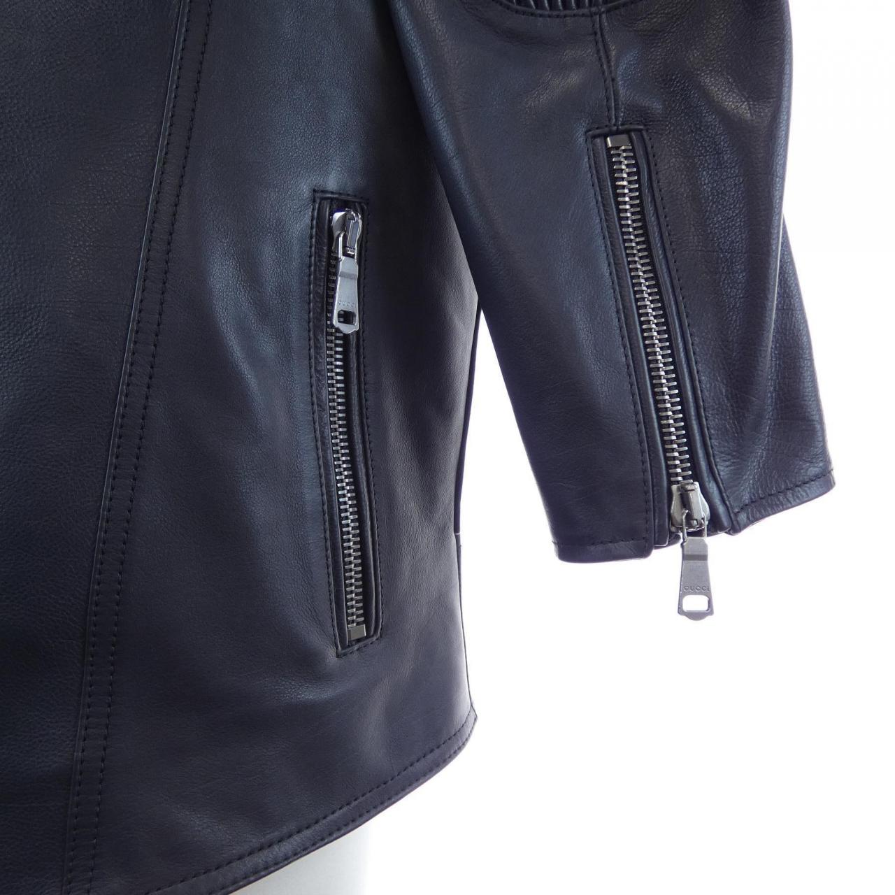 グッチ GUCCI 497397-XG549 レザーライダースジャケット
