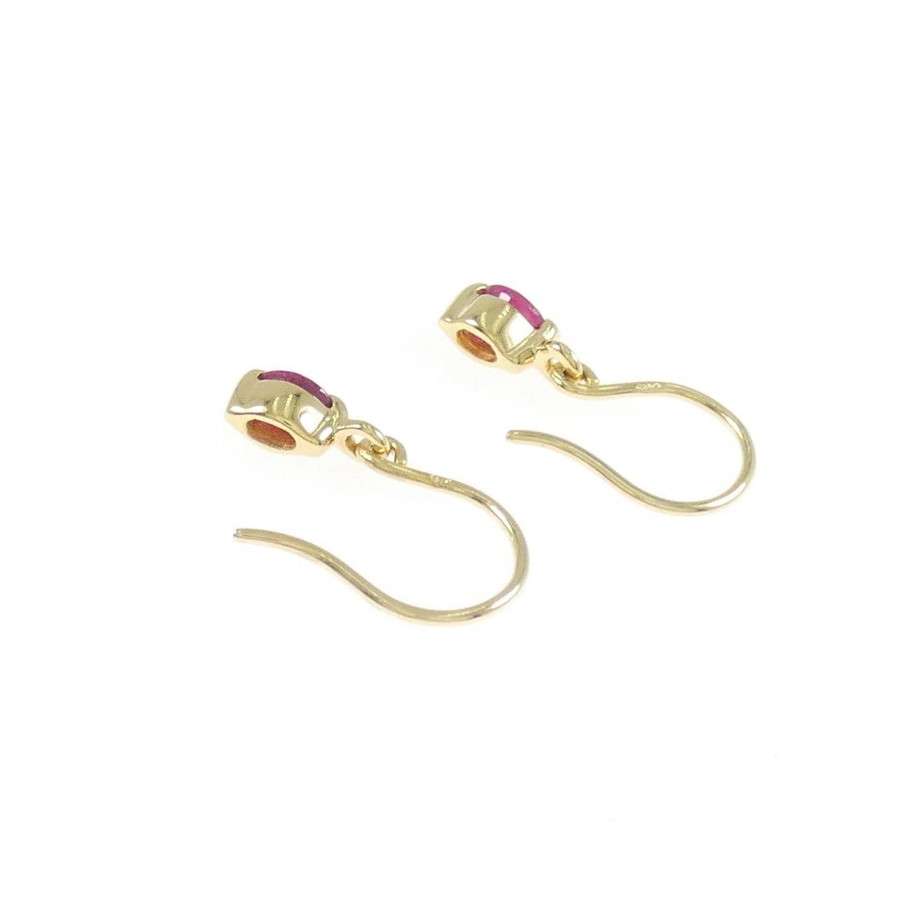 K18YG ルビー ピアス