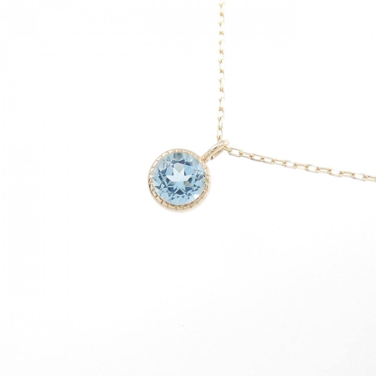 [BRAND NEW] K10YG Blue Topaz Necklace