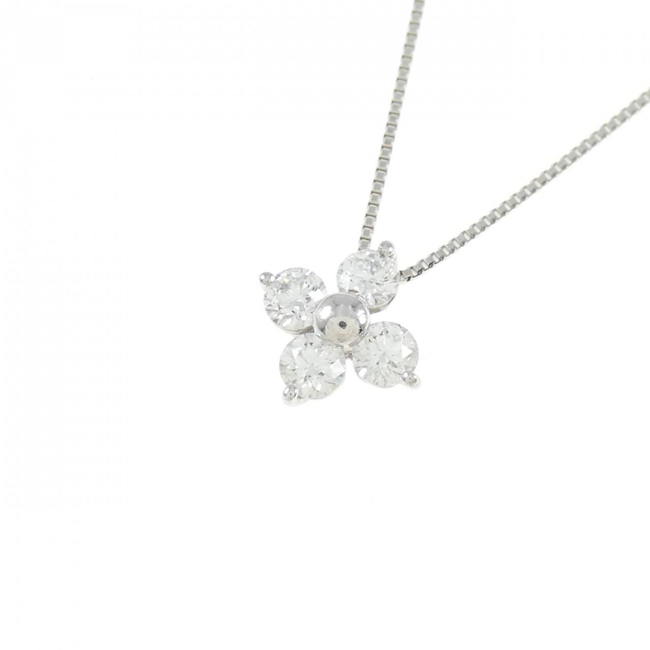 PT/PT850 フラワー ダイヤモンド ネックレス 0.529CT