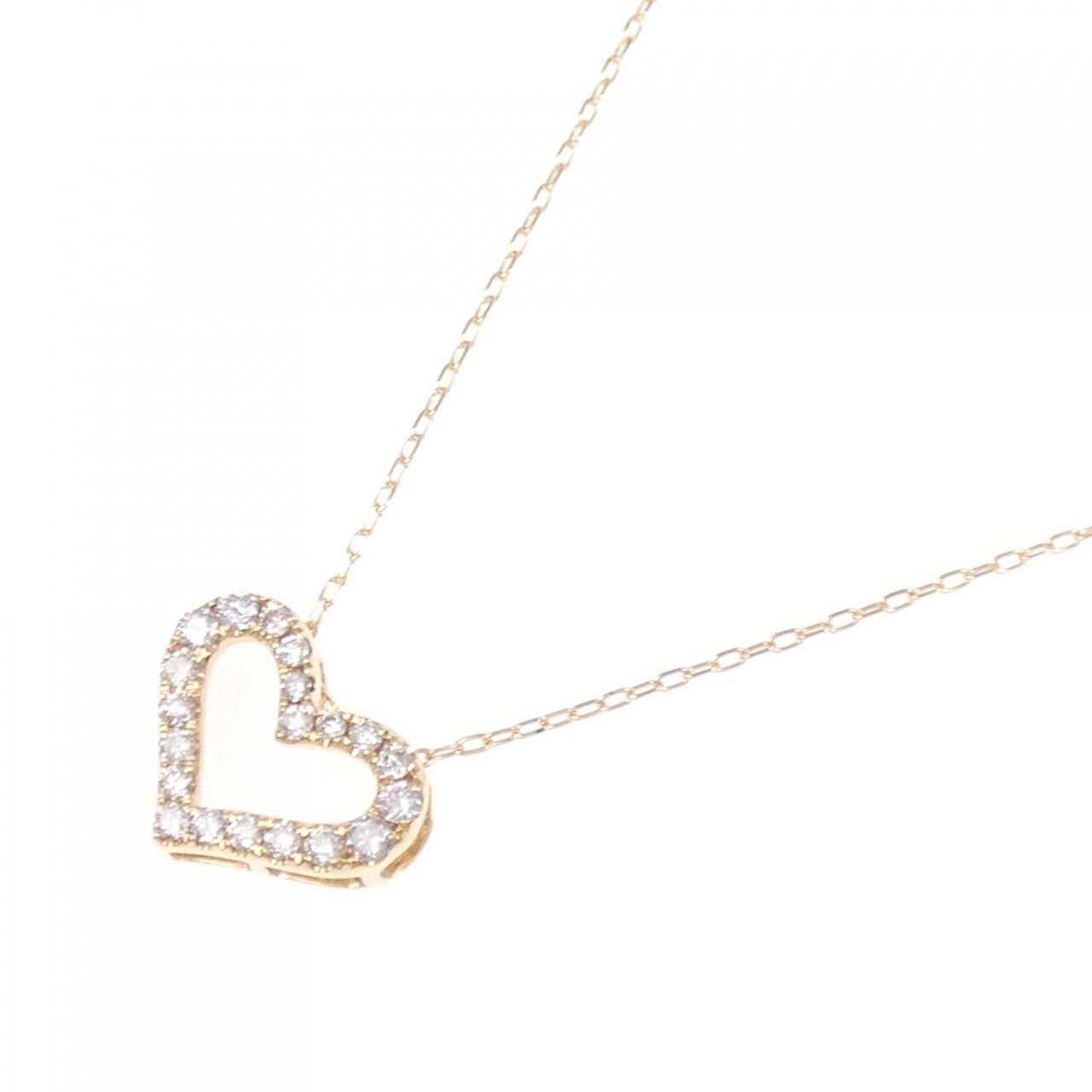K18PG ハート ダイヤモンド ネックレス 0.34CT