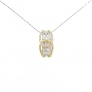 【新品】PT900/K18YG/PT850 ダイヤモンド ネックレス 1.00CT