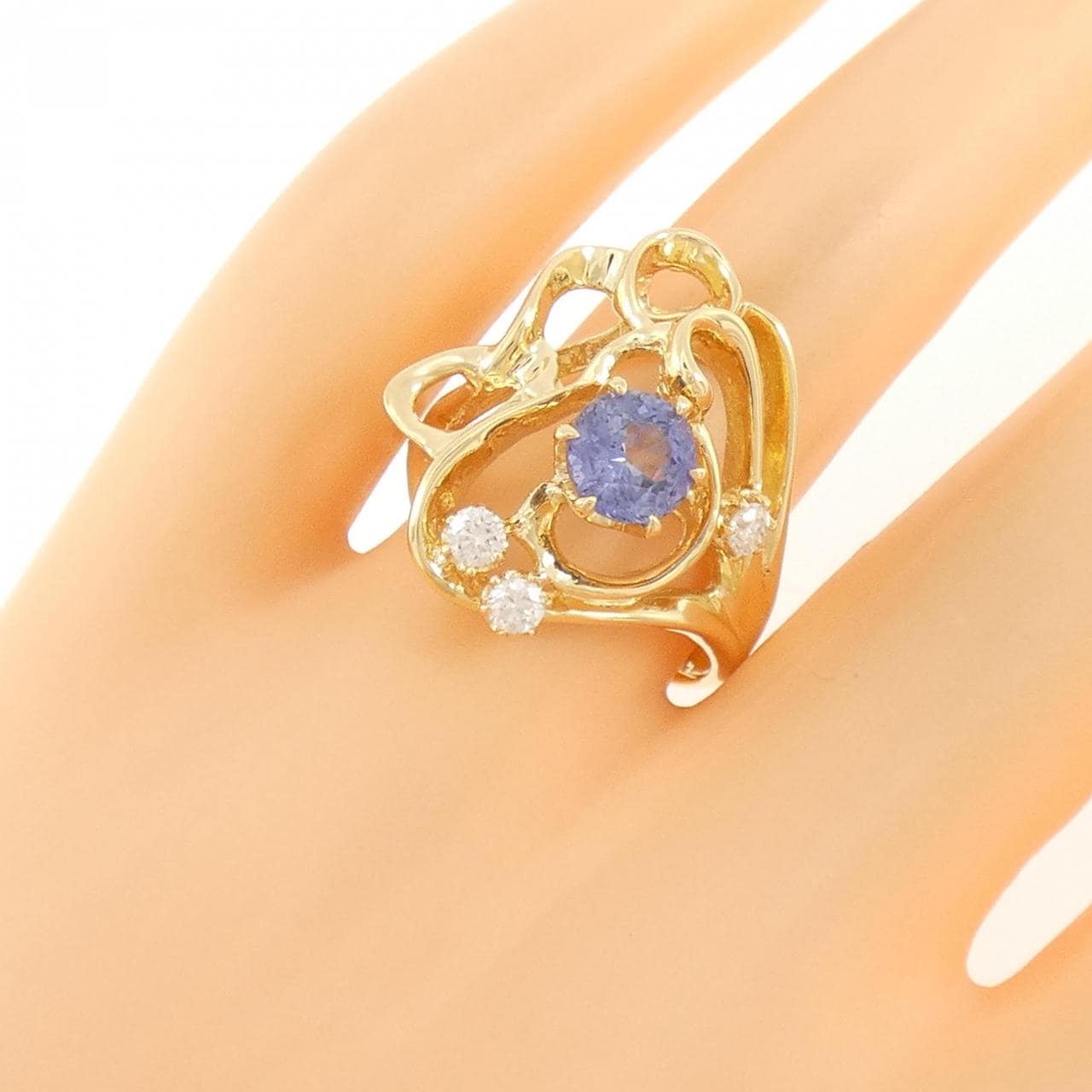 K18YG サファイヤ リング 1.21CT