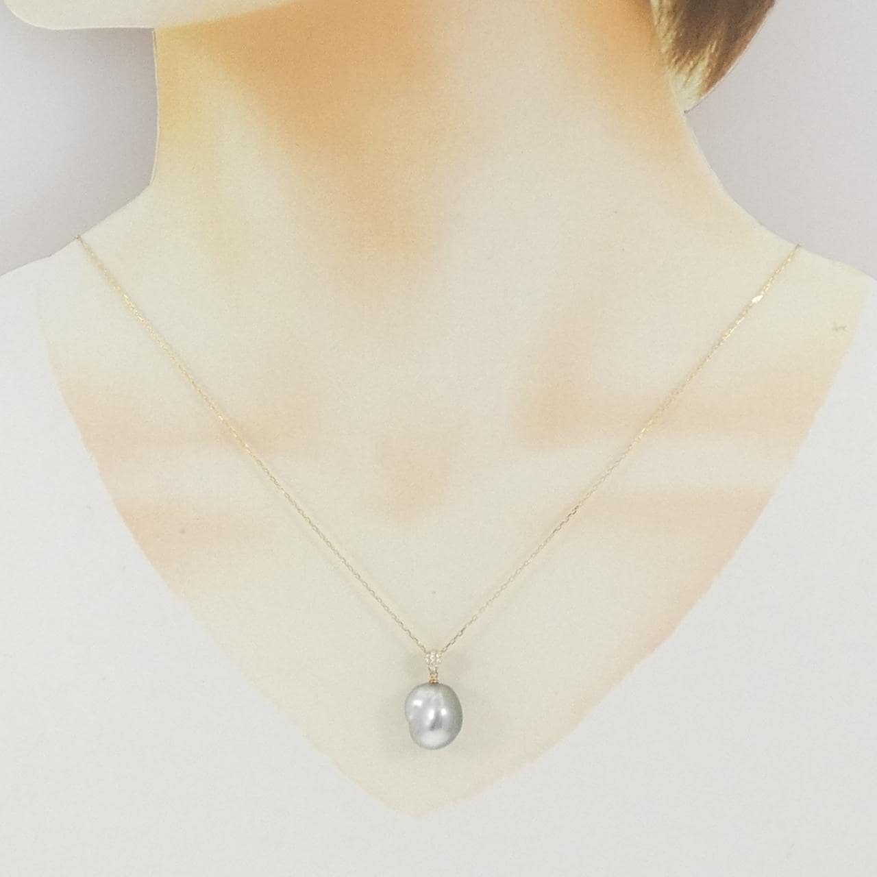 K18YG 黒蝶パール ネックレス