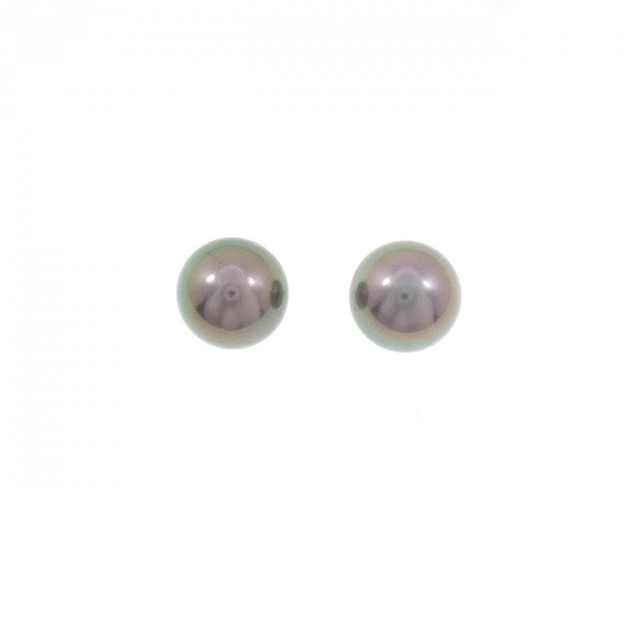 K14WG 黒蝶パール ピアス 9.5mm