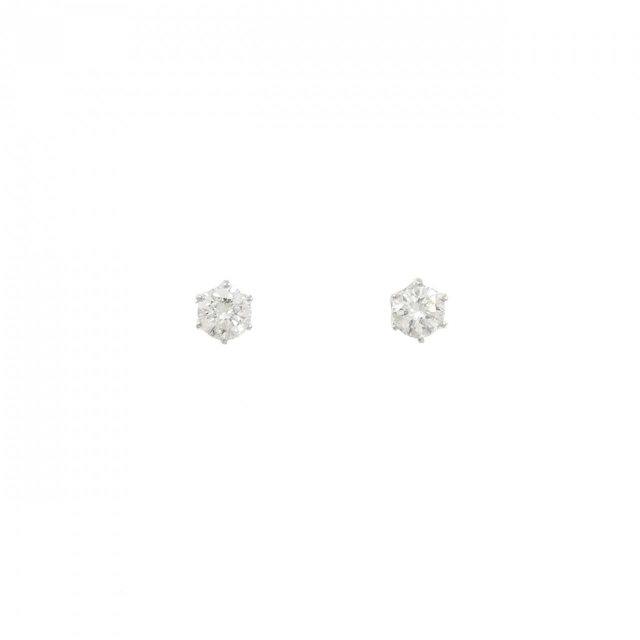 PT900 ソリティア ダイヤモンド ピアス 0.50CT
