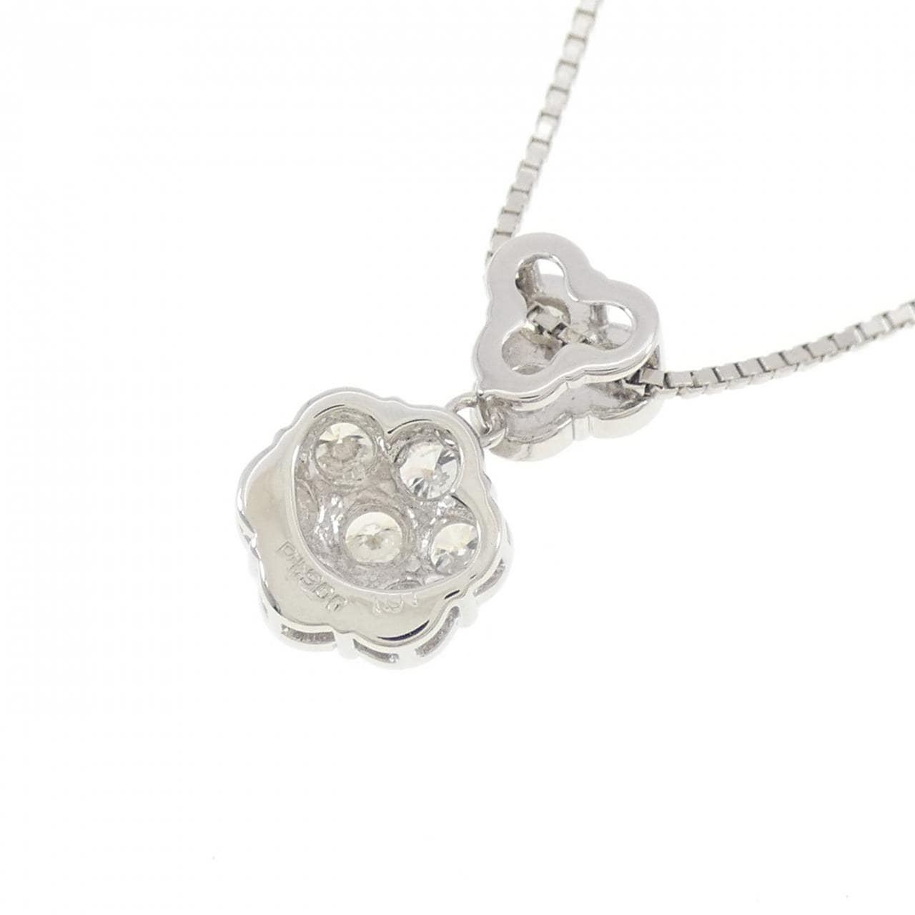 PT900/PT850 フラワー ダイヤモンド ネックレス 1.01CT