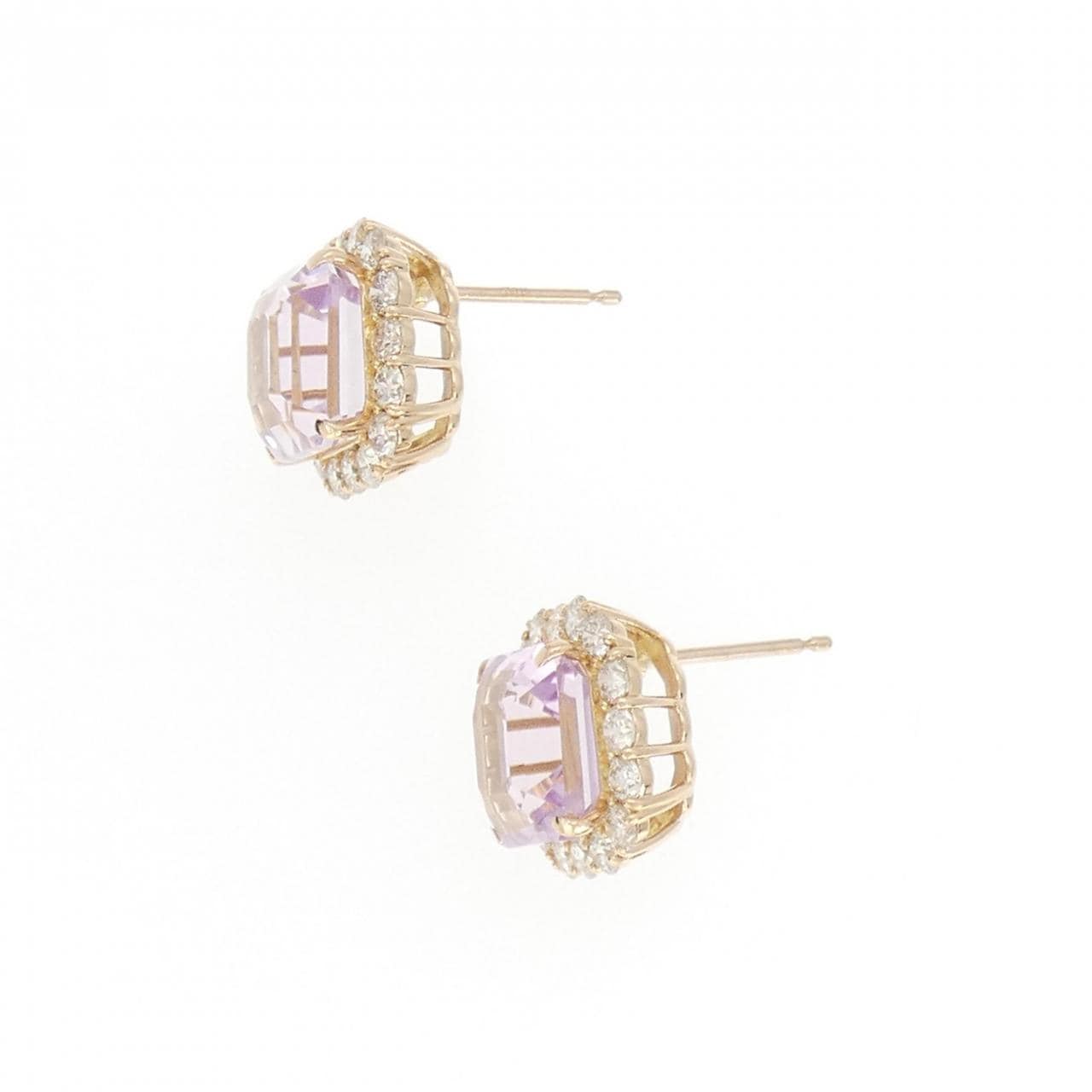 K18PG クンツァイト ピアス 12.45CT