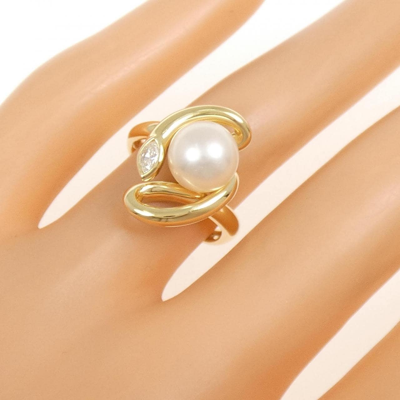 K18YG アコヤパール リング 8mm