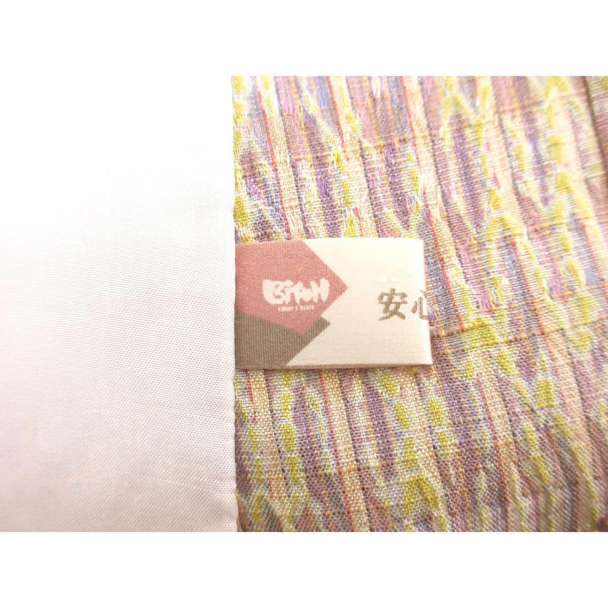 【未使用品】単衣　紬織　絞り加工