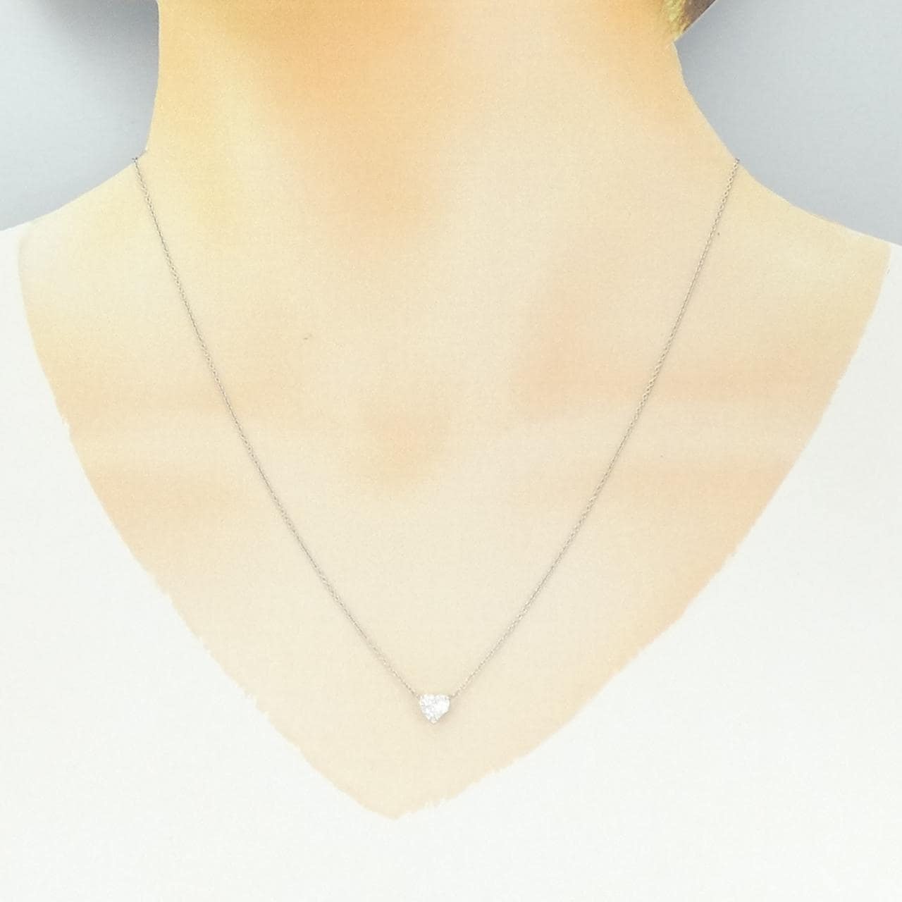 【リメイク】PT900/PT850 ダイヤモンド ネックレス 0.456CT F I1 ハートシェイプ