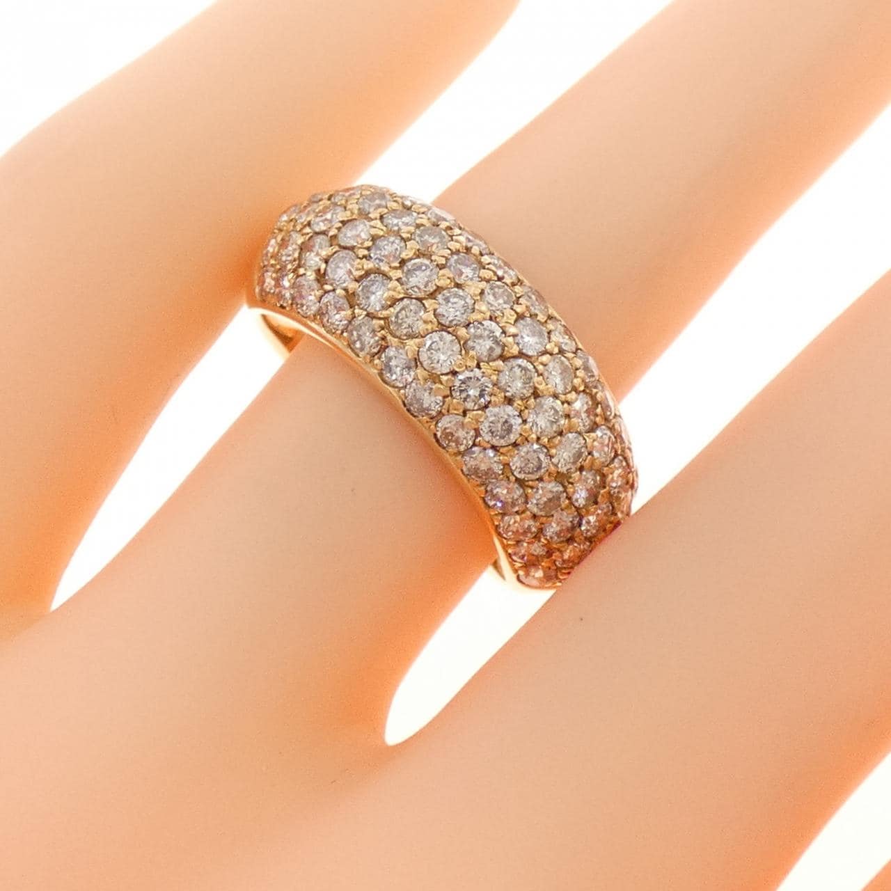 K18PG パヴェ ダイヤモンド リング 2.00CT