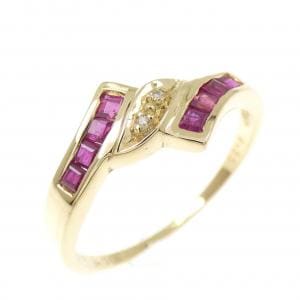 K18YG ルビー リング 0.33CT