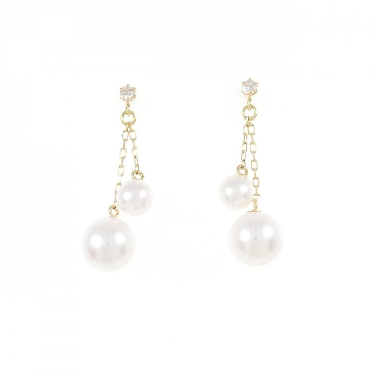 [BRAND NEW] K18YG Akoya pearl earrings